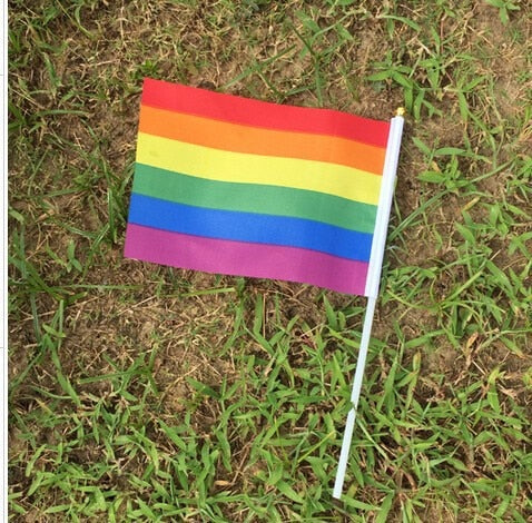 50 pcs Geminbowl Rainbow flag Hand Waving Gay Pride LGBT parade Les Bunting 14x21cm Geminbowl Brand 8780550e 095f 45be 8f62 b0eb52765d27 - Demisexual Flag