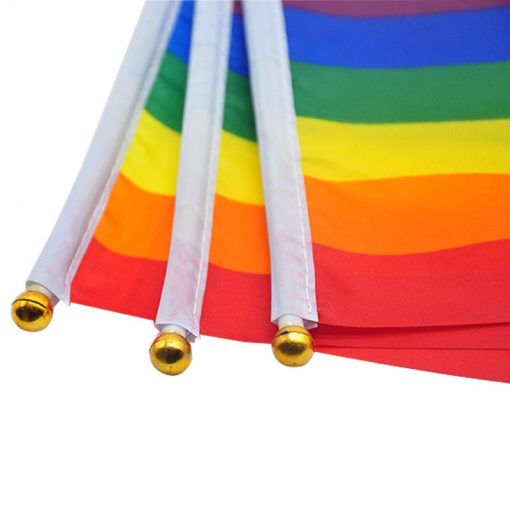 50 pcs Geminbowl Rainbow flag Hand Waving Gay Pride LGBT parade Les Bunting 14x21cm Geminbowl Brand e581b651 cb7d 4a20 8a61 1cb158c2cff1 - Demisexual Flag