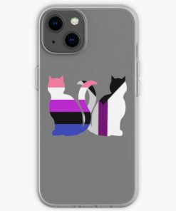 Genderfluid Demisexual Pride Cats iPhone Soft Case RB0403 product Offical demisexual flag Merch
