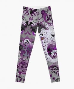 Demisexual Dragon Damask -- Demisexual Pride Flag Colors Leggings RB0403 product Offical demisexual flag Merch