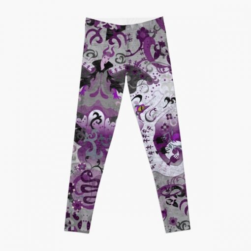 Demisexual Dragon Damask -- Demisexual Pride Flag Colors Leggings RB0403 product Offical demisexual flag Merch