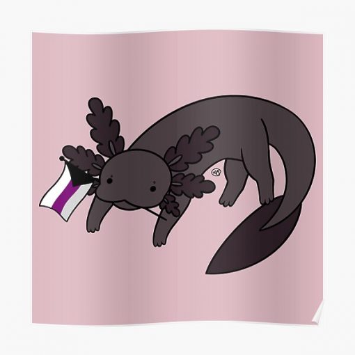 Melanistic Pride Axolotl- Demisexual/Demi Poster RB0403 product Offical demisexual flag Merch