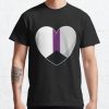 Demisexual Pride Heart Gift, Demisexuality Love, Demisexual Love is Love LGBT+ Classic T-Shirt RB0403 product Offical demisexual flag Merch