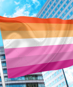 Lesbian Sunset Pride Flag PN0112 2x3 ft (60x90cm) / 2 Grommets left Official PAN FLAG Merch