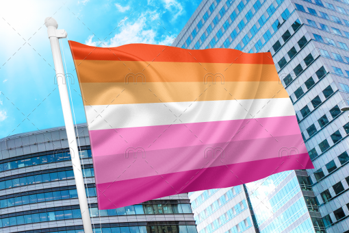 Lesbian Sunset Pride Flag PN0112 2x3 ft (60x90cm) / 2 Grommets left Official PAN FLAG Merch