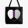 Demisexual Pride Heart Gift, Demisexuality Love, Demisexual Love is Love LGBT+ All Over Print Tote Bag RB0403 product Offical demisexual flag Merch