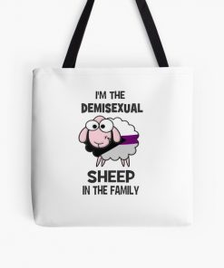 Demisexual Sheep Demisexual Activism Demisexual Flag Demisexual Colors Demisexual Supporter Funny Demisexual Meme Gift Demisexuality Gift LGBT LGBTQ Gay All Over Print Tote Bag RB0403 product Offical demisexual flag Merch