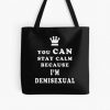 Demisexual You Can Stay Calm Because I am Demisexual All Over Print Tote Bag RB0403 product Offical demisexual flag Merch
