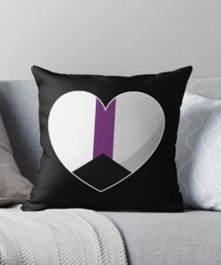 Demisexual Pride Heart Gift, Demisexuality Love, Demisexual Love is Love LGBT+ Throw Pillow RB0403 product Offical demisexual flag Merch