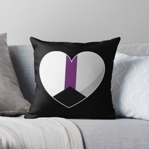 Demisexual Pride Heart Gift, Demisexuality Love, Demisexual Love is Love LGBT+ Throw Pillow RB0403 product Offical demisexual flag Merch