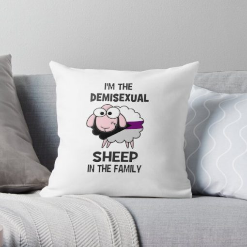 Demisexual Sheep Demisexual Activism Demisexual Flag Demisexual Colors Demisexual Supporter Funny Demisexual Meme Gift Demisexuality Gift LGBT LGBTQ Gay Throw Pillow RB0403 product Offical demisexual flag Merch