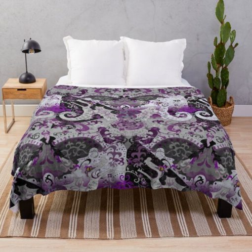 Demisexual Dragon Damask -- Demisexual Pride Flag Colors Throw Blanket RB0403 product Offical demisexual flag Merch