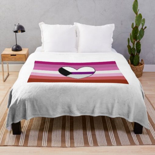 Lesbian Pride Flag with Demisexual Heart Throw Blanket RB0403 product Offical demisexual flag Merch